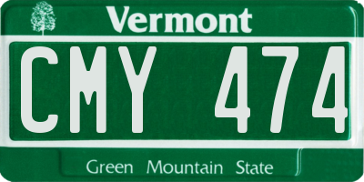 VT license plate CMY474