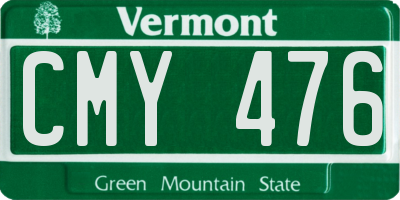 VT license plate CMY476
