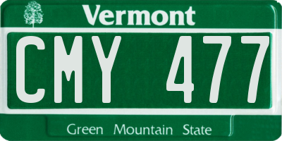VT license plate CMY477