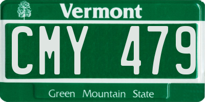 VT license plate CMY479