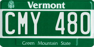 VT license plate CMY480