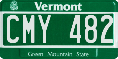VT license plate CMY482