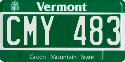 VT license plate CMY483