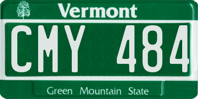 VT license plate CMY484