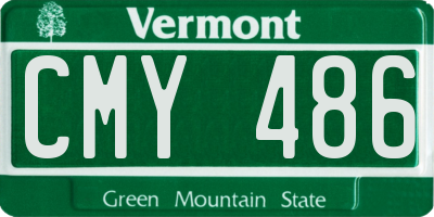 VT license plate CMY486