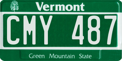 VT license plate CMY487