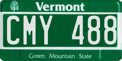 VT license plate CMY488