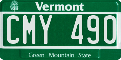 VT license plate CMY490