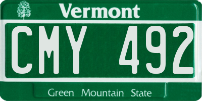 VT license plate CMY492