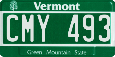VT license plate CMY493