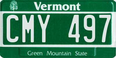 VT license plate CMY497