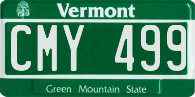 VT license plate CMY499