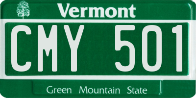 VT license plate CMY501