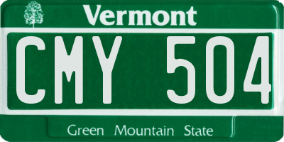 VT license plate CMY504