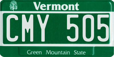 VT license plate CMY505