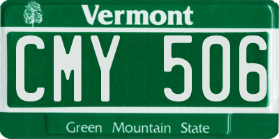 VT license plate CMY506