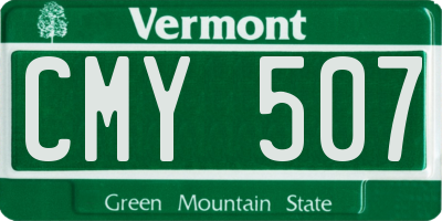 VT license plate CMY507