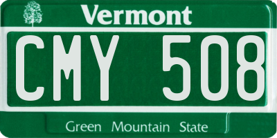 VT license plate CMY508