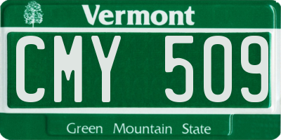 VT license plate CMY509