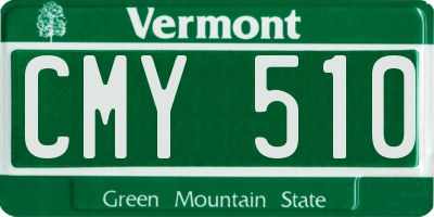VT license plate CMY510