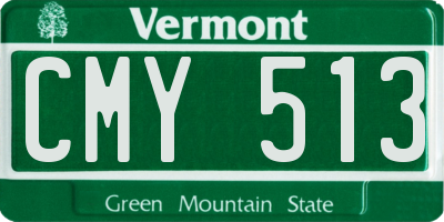VT license plate CMY513
