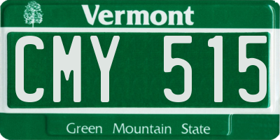 VT license plate CMY515