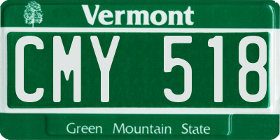 VT license plate CMY518