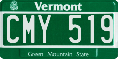 VT license plate CMY519