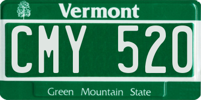VT license plate CMY520