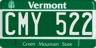 VT license plate CMY522