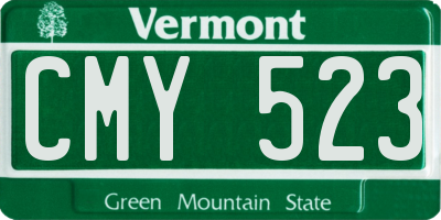VT license plate CMY523