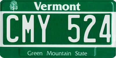 VT license plate CMY524