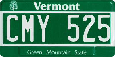 VT license plate CMY525