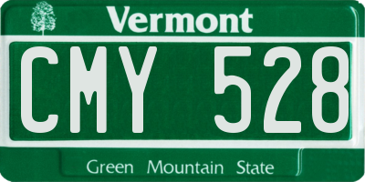 VT license plate CMY528