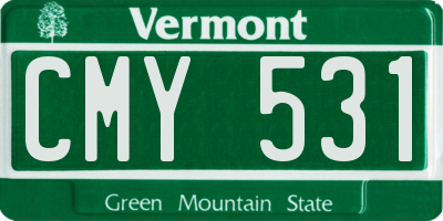 VT license plate CMY531