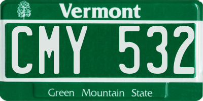 VT license plate CMY532