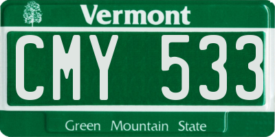 VT license plate CMY533