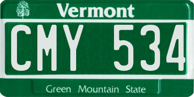 VT license plate CMY534