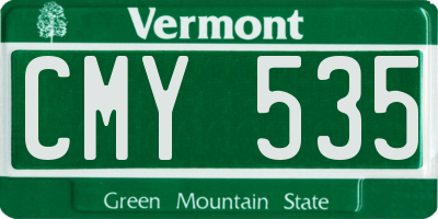 VT license plate CMY535