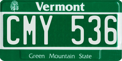 VT license plate CMY536