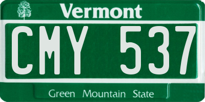 VT license plate CMY537