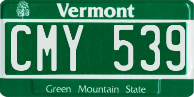 VT license plate CMY539