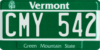 VT license plate CMY542