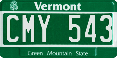 VT license plate CMY543