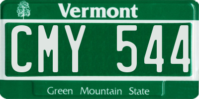 VT license plate CMY544