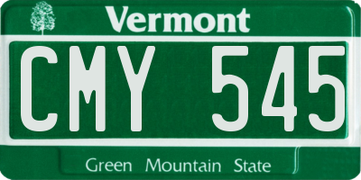 VT license plate CMY545