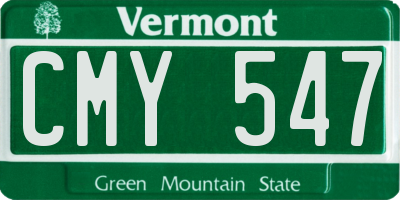 VT license plate CMY547