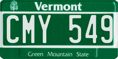 VT license plate CMY549