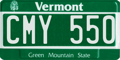 VT license plate CMY550