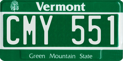 VT license plate CMY551